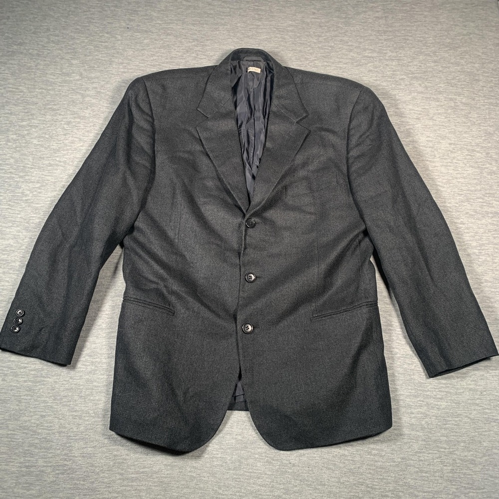 Vestimenta Blazer Sport Coat Mens 42R Charcoal Linen Silk Wool‎ Made in Italy